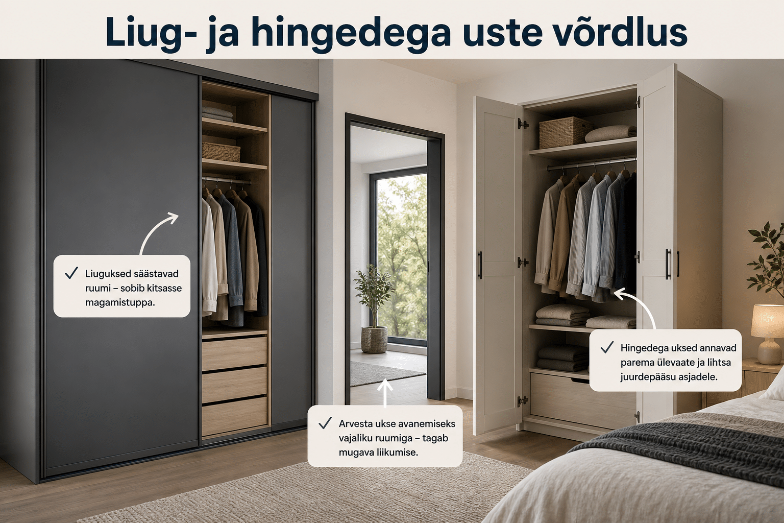 Garderoob või riidekapp? Praktiline valik – praktiline näide