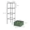 Rohelise ja musta metallraamiga toote mõõtude joonis: kõrgus 187 cm, riiuli osa 49 × 49 cm, kast 61 × 61 × 30 cm