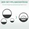 Seinale kinnitatavate taimepottide komplekt 3 tk eri suuruses | E-pood Tootemaailm 3-osaline mustade metalläärtega taimepottide komplekt, mis on hoiustamiseks virnastatav