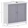 Vannitoa valamualune kapp kahe ukse ja riiuliga | E-pood Tootemaailm Valge ja hall pesukapp kahe uksega, mõõdud 60 x 30 x 60 cm, peal ava valamule