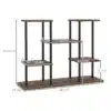 Neljakorruseline taimeriiul metallraami ja kuusepuidust riiulitega | E-pood Tootemaailm Mitmetasandiline riiul mõõtudega 80 x 24 x 61,5 cm, pruun-must