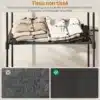 Avatud metallist riidekapp 4 riiuli ja kolme riputuslatiga | E-pood Tootemaailm Korrastatud rõivariiul volditud särkidega ja kahe kanga võrdlus: kare hall ning sile must