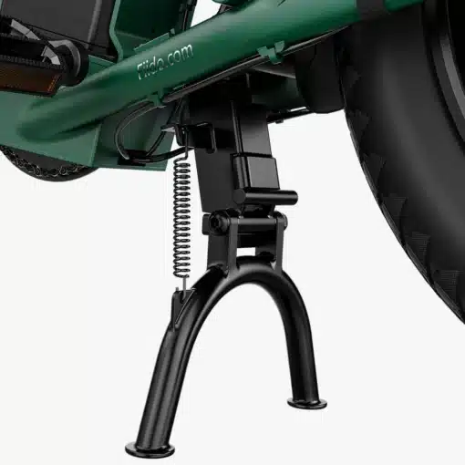 Elektriline kargoratas FIIDO T2 Longtail Cargo, Forest Green | E-pood Tootemaailm Rohelise elektriratta tagumine tugijalg vedruga, must metallist statiiv