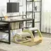 Puidust ergonoomiline kiikuv põlvitamistool pehme istmepadjaga | E-pood Tootemaailm Kodukontori laud, arvuti, riiul ja kõverdatud jalakõrgendus moodsa sisekujundusega ruumis