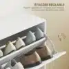 Jalatsikapp 4 klappuksega 120 × 24 × 81 cm | E-pood Tootemaailm Reguleeritav 2-tasandiline kingariiul erineva suurusega jalanõude hoidmiseks