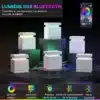 LED-valgustusega öökapp kahe sahtliga | E-pood Tootemaailm RGB Bluetooth valgusta pildid nutitelefoni rakendusega, mitmevärvilise valgusega kuubikud
