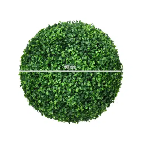 Kunstpukspuu dekoratiivpallid kodu ja aeda, 2 tk | E-pood Tootemaailm 40 cm läbimõõduga ümar roheline dekoratiivtaim