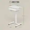 Reguleeritava kõrgusega arvutilaud klaviatuurialuse ja ratastega | E-pood Tootemaailm Valge reguleeritav ratastega laud, kõrgus 71–107 cm, kandevõime 15 kg, mõõdud 65 x 60 cm