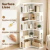 Nurgariiul raamatutele ja dekoratsioonidele 5 tasapinnaga | E-pood Tootemaailm Valge nurgariiul elutuppa, mitme tasapinna ja kaarjate avadega