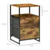 Öökapp kahe kangassahtli ja avatud riiuliga | E-pood Tootemaailm Puiduimitatsiooniga kahe sahtliga öökapp metallraamil, mõõdud 45 x 40 x 70,5 cm