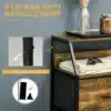 Kitsas sahtlite ja riiulitega hoiukapp 44 x 29 x 92 cm | E-pood Tootemaailm Pruuni puidumustriga ja musta metallraamiga riiul, millel on seinale kinnitamise turvasüsteem