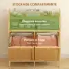 Pesukorviga vannitoakapp kahe riiuliga | E-pood Tootemaailm Kahe pesukorvi ja avatud riiulitega puidust vannitoa hoiukapp rätikute ning igapäevatarvete jaoks