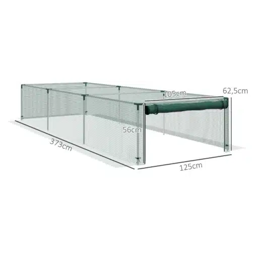 Putukavõrguga madal kasvuhoone peenrale 125 × 373 × 62,5 cm | E-pood Tootemaailm Rohelise võrguga kokkupandav lauatenisevõrk mõõtudega 373 × 125 × 56 cm