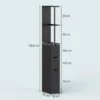 Kitsas vannitoa hoiukapp sahtlite ja avatud riiulitega | E-pood Tootemaailm Must kitsas vannitoakapp avatud riiulite ja kahe sahtliga, mõõdud 136,8 × 33 × 15 cm