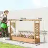 Kõrgpeenar kaarekujulise võrestiku ja riputussiiniga 200 cm | E-pood Tootemaailm Puidust tõrestikuga lillekast pergolaga, mõõdud 200 × 44 × 113,5 cm, lilledega õues