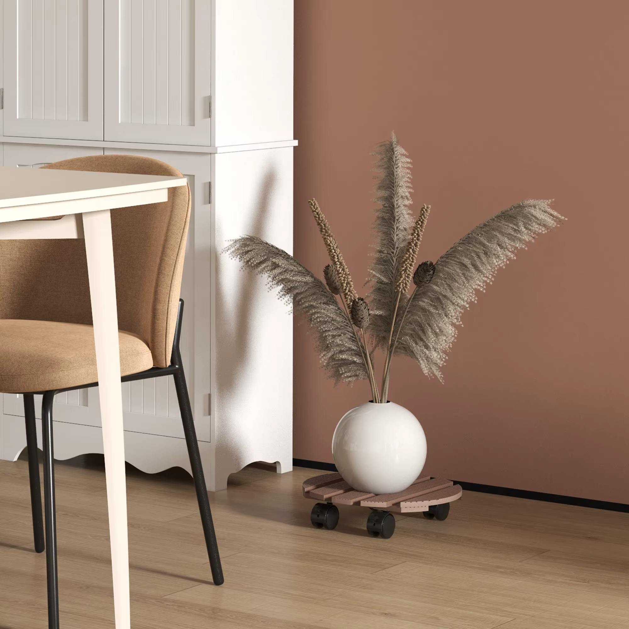 Ratastega lillepotialused piduritega 4 tk 30 cm