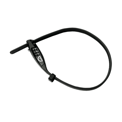 Jalgratta kaablilukk koodiga 45 cm Squire Straplok Combi 10 | E-pood Tootemaailm Must jalgratta käiguvahetaja juhtkang koos kaabli ja kolme käigu tähistusega