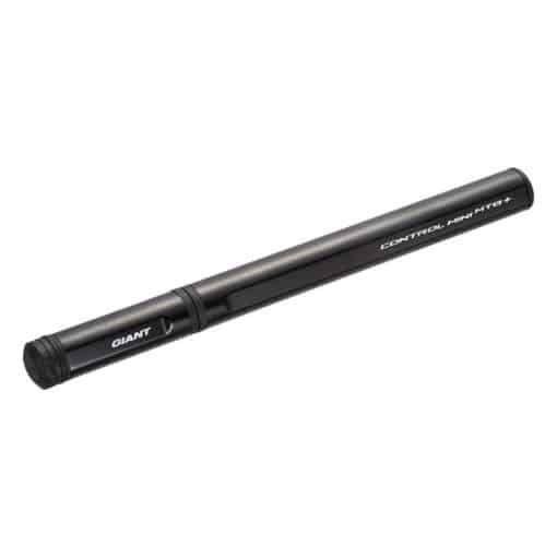 MTB käsipump pikendatava vooliku ja Presta ventiiliga 9 bar | E-pood Tootemaailm Must Giant Control Mini MTB+ jalgratta minipump valgel taustal