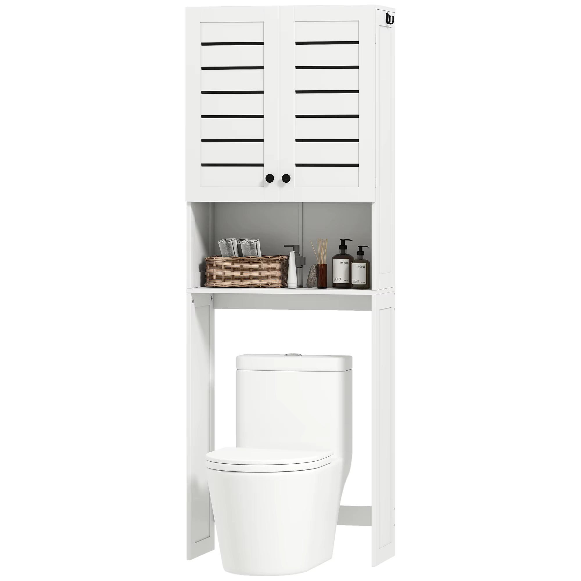 WC-kohale paigaldatav vannitoakapp ribustega ustega