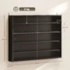 Seinale kinnitatav vitriinkapp lükandustega | E-pood Tootemaailm Tume seinariiul mõõtudega 80 × 60 cm, sügavus 9,5 cm ja kandevõime 2 kg