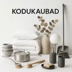 Erinevad kodukaubad nagu kööginõud, voodipesu ja sisustuselemendid