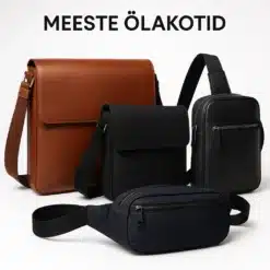 Erinevad meeste õlakotid rivis, sealhulgas üleõlakotid ja messenger kotid