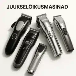 Erinevad juukselõikusmasinad laual