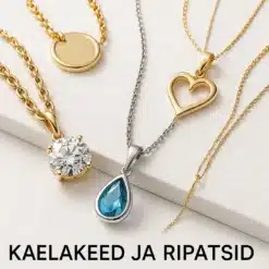 Mitmekesine valik kaelakeesid ja ripatseid erinevates stiilides