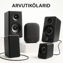 Mitmed erinevad arvutikõlarid laual