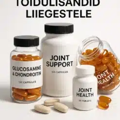 Erinevad toidulisandid liigestele valgel taustal