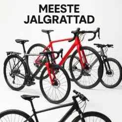 Mitmekesised meeste jalgrattad erinevates värvides ja stiilides