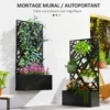 Metallist privaatsussirm sisseehitatud istutuskastiga 61 x 113 cm | E-pood Tootemaailm Mustad dekoratiivsed taimepaneelid koos istutuskastidega seina- ja vabalt seisvaks paigalduseks