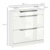 Jalatsikapp klappustega ja sahtliga 89 x 23 x 96 cm | E-pood Tootemaailm Valge kapp kolme esiosaga ja ülemise riiuliga, mõõtmed 89 × 23 × 96 cm