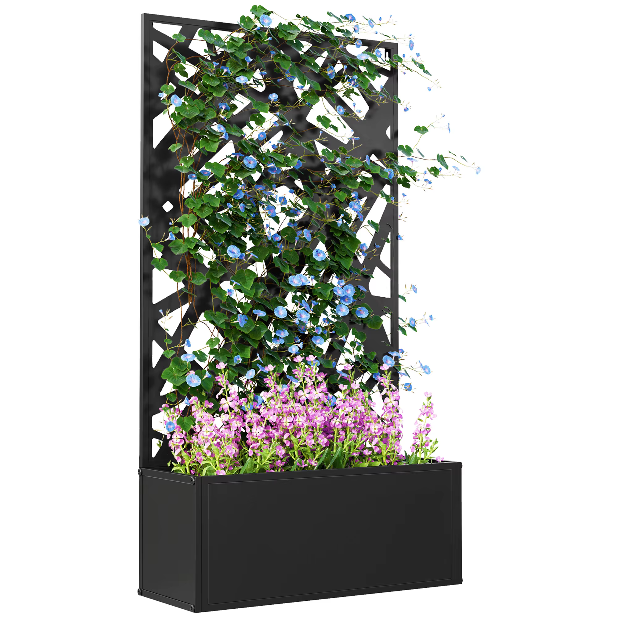 Metallist privaatsussirm sisseehitatud istutuskastiga 61 x 113 cm