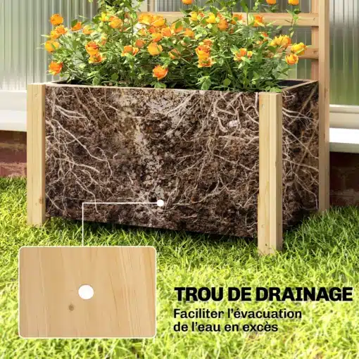 Puidust taimekast ronitaimede võrega 60 × 39 × 120 cm | E-pood Tootemaailm Puidust taimekast ronitaimede võrega 60 × 39 × 120 cm