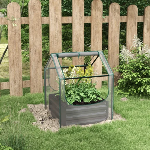 Tõstetud peenrakast mini kasvuhoonekattega 70 x 70 x 90 cm | E-pood Tootemaailm Tõstetud peenrakast mini kasvuhoonekattega 70 x 70 x 90 cm