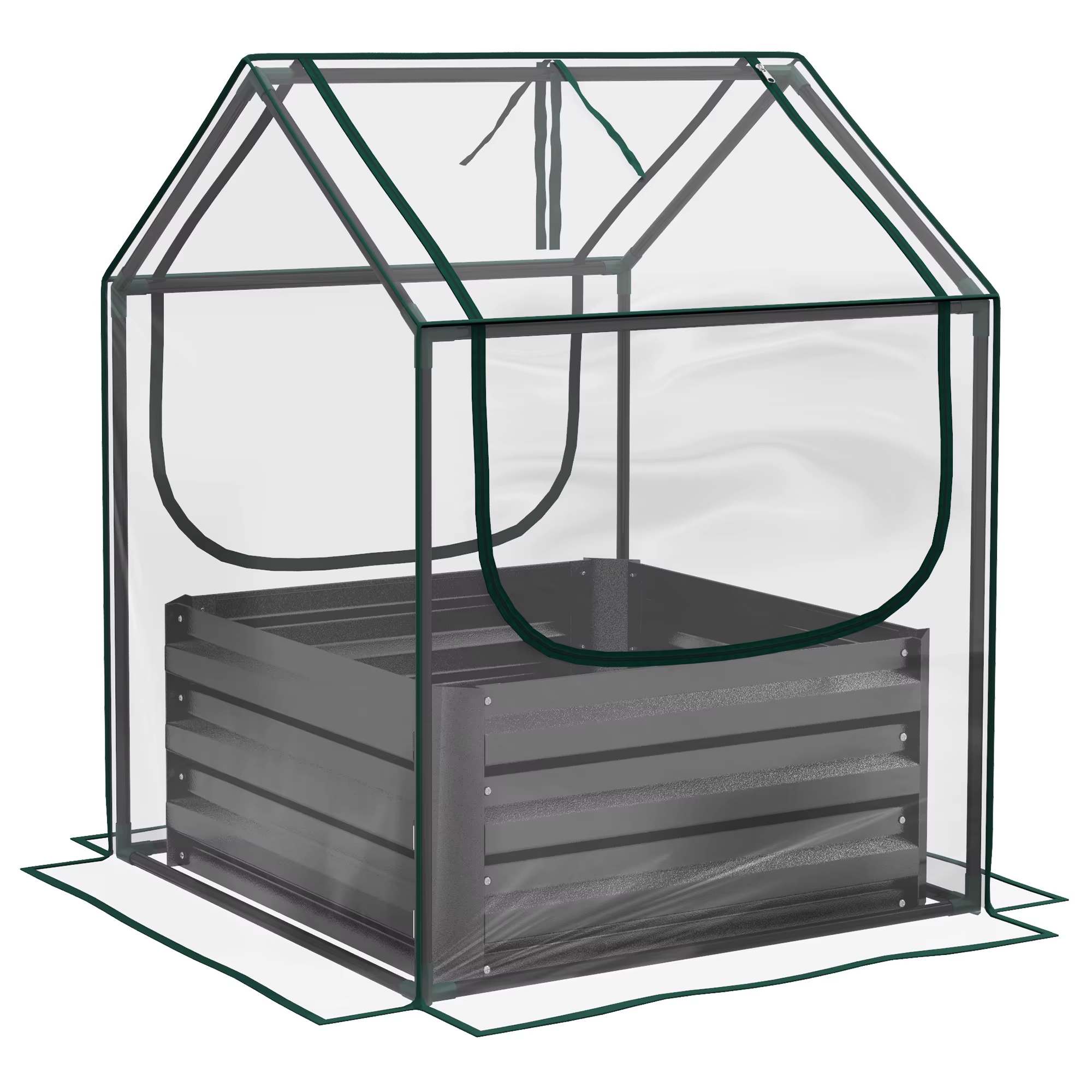 Tõstetud peenrakast mini kasvuhoonekattega 70 x 70 x 90 cm