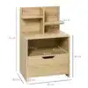praktiline öökapp sahtli ja avatud riiulitega | E-pood Tootemaailm Tammepuidu toonis öökapp riiulite ja sahtliga, mõõtudega 45 × 35 × 73 cm