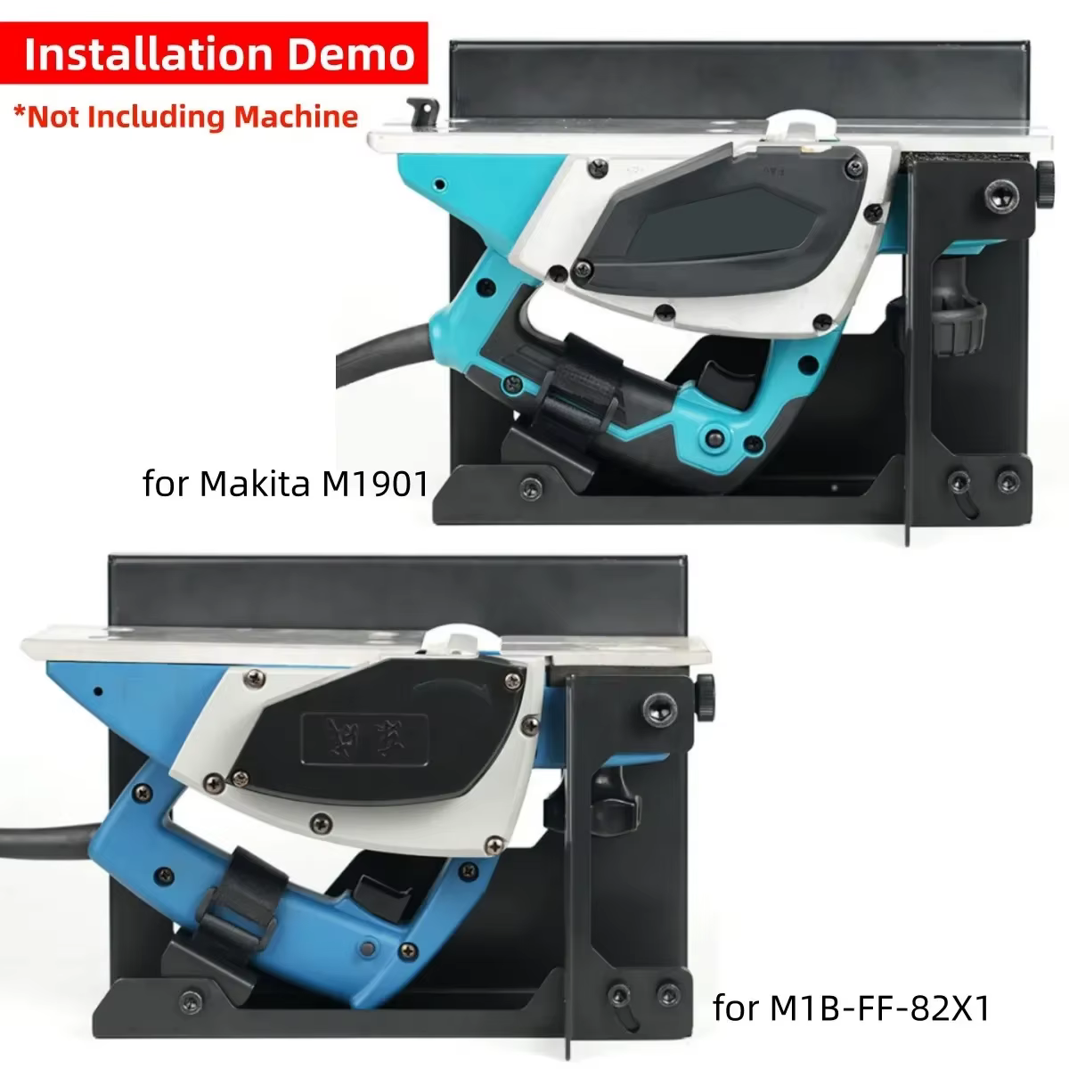 Makita M1901 ja M1B-FF-82X1 paigaldusdemos olev lõikeriista kinnitus või hoidik