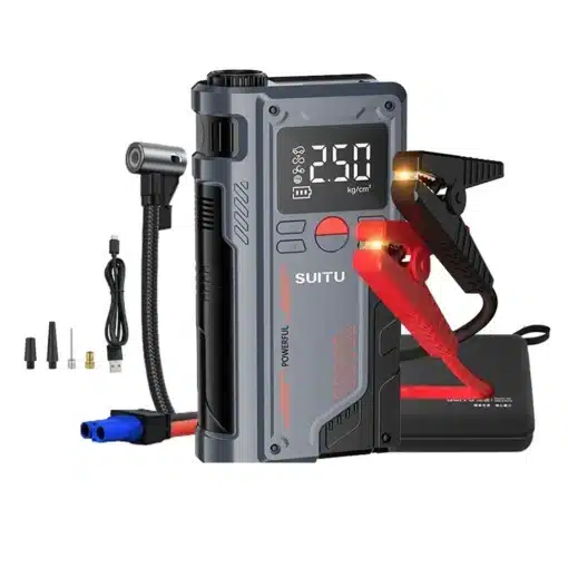 Auto käivitusabi ja rehvikompressor 1000 A 150 PSI LED-valgustiga | E-pood Tootemaailm Auto käivitusabi ja rehvikompressor 1000 A 150 PSI LED-valgustiga