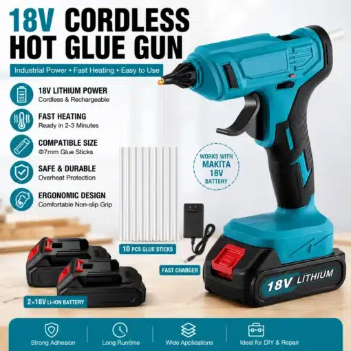 Juhtmevaba kuumliimipüstol 18 V Makita akudele | E-pood Tootemaailm Juhtmevaba kuumliimipüstol 18 V Makita akudele