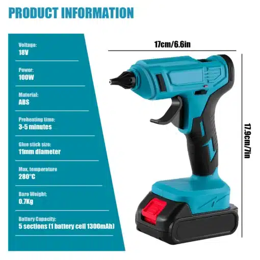 Juhtmevaba kuumliimipüstol 18 V Makita akudele | E-pood Tootemaailm Juhtmevaba kuumliimipüstol 18 V Makita akudele