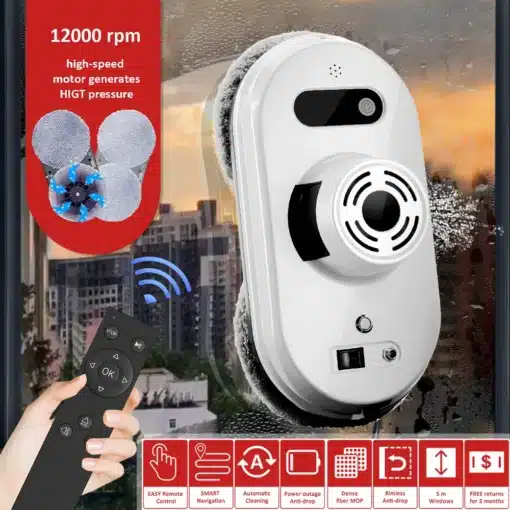 Akende puhastusrobot puldiga ja kukkumiskaitsega | E-pood Tootemaailm Akende puhastusrobot puldiga ja kukkumiskaitsega