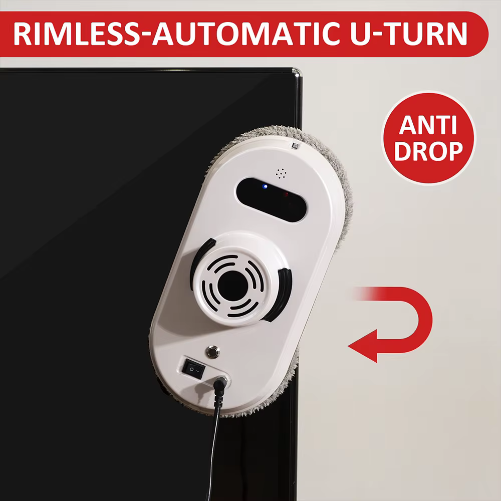 Rimless automatic u-turn aknapesur anti-drop funktsiooniga, näidatud aknal