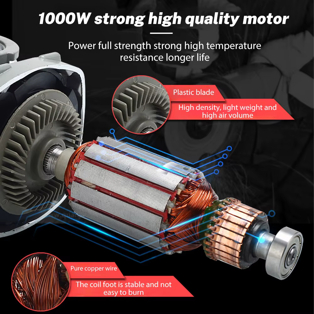 1000W tugeva mootoriga elektriseadme rootor ja vaskmähis tootepildil