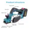 Akutoitega harjavaba elektrihöövel Makita akule 82 mm | E-pood Tootemaailm Akutoitega harjavaba elektrihöövel Makita akule 82 mm