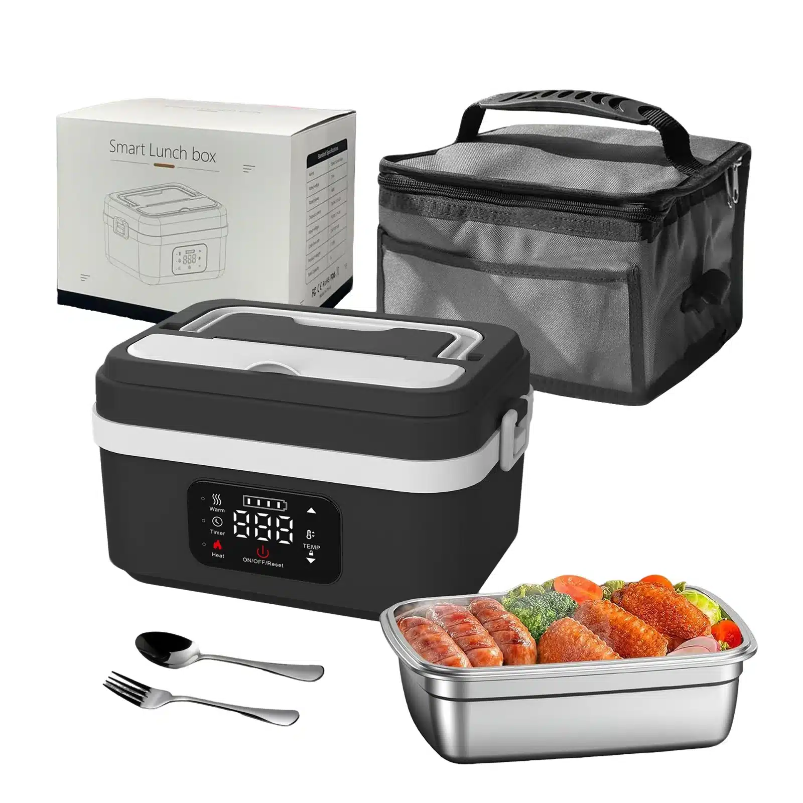 Smart Lunch box termoslõunakarp, kaasaskantav kandekott, roostevabast terasest anum ja söögiriistad