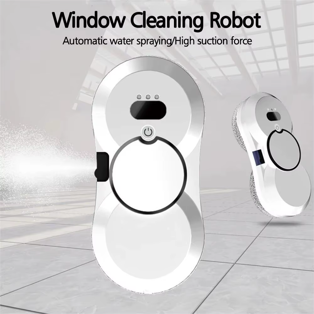 Akende puhastusrobot automaatse veepihustuse ja tugeva imemisjõuga