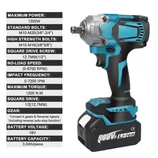 Harjadeta akulöökmutrikeeraja 1200 Nm Makita 18 V akule | E-pood Tootemaailm Harjadeta akulöökmutrikeeraja 1200 Nm Makita 18 V akule