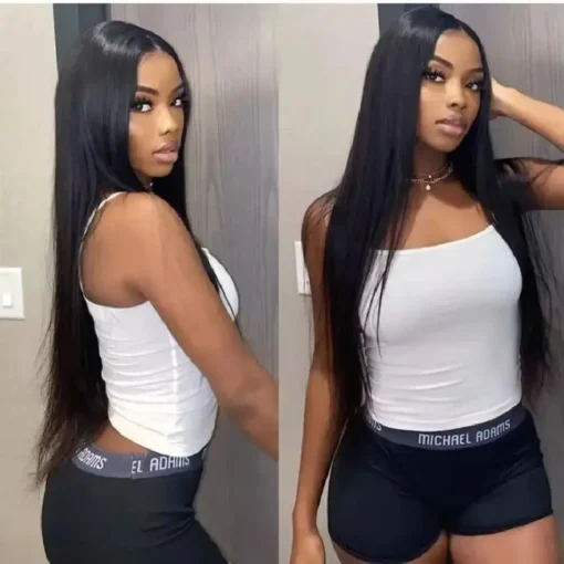 Sirgete inimjuustega parukas eesmise pitsäärisega | E-pood Tootemaailm Sirgete inimjuustega parukas eesmise pitsäärisega